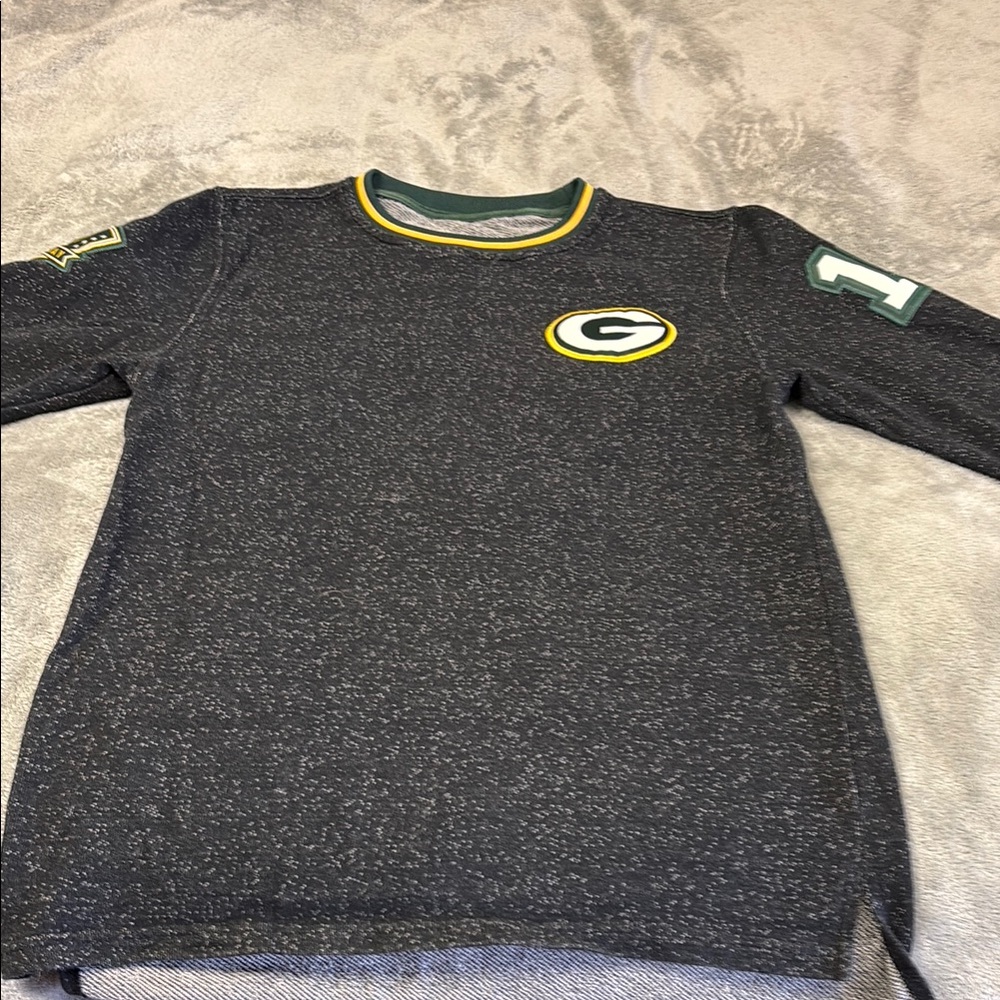 Black Long Sleeve Tee with Crew Neck and Packer Logo